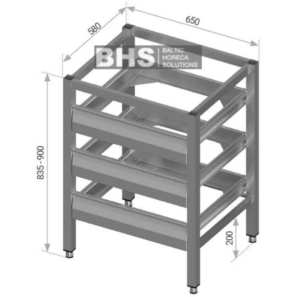 Drawer-Equipped Frame for Dishwasher Baskets