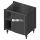 Stylish Modular Work Table with Adjustable Shelving & Sliding Doors