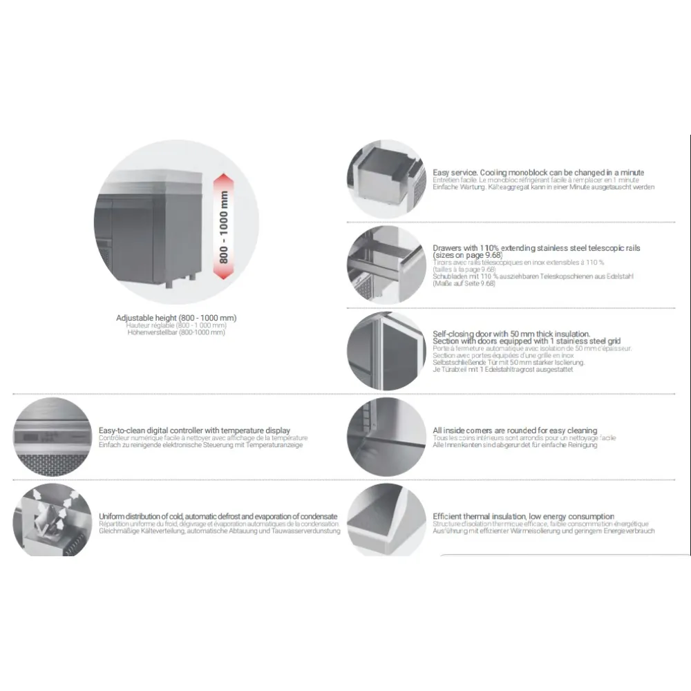 Table réfrigérée élévatrice 1500 mm - Modularité garantie