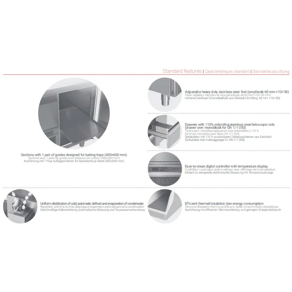 Table Réfrigérée pour Plaques de Pâtisserie P206 - Solution Pratique