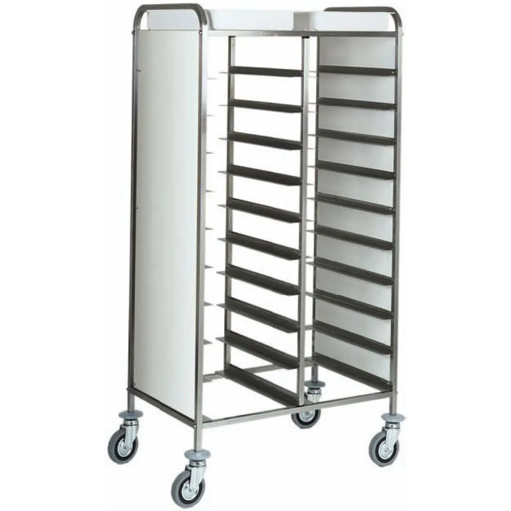 Sustiprintas vežimėlis 20 kepimo skardų su šoniniais paneliais (bianco-white) (CA1461RP)