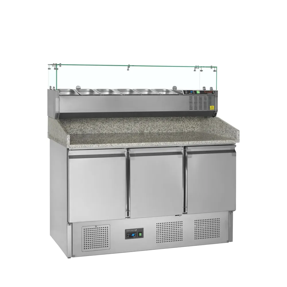 Commercial Pizza Table with Refrigerated Display
