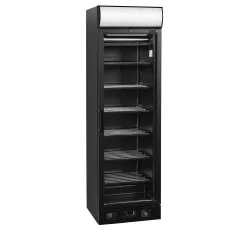 Šaldiklis su reklaminiu skydeliu, 270 l, juodas