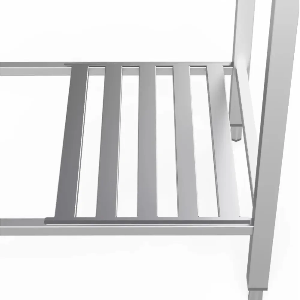 Ergonomiškas metalinis stalas su dviem kriauklėm