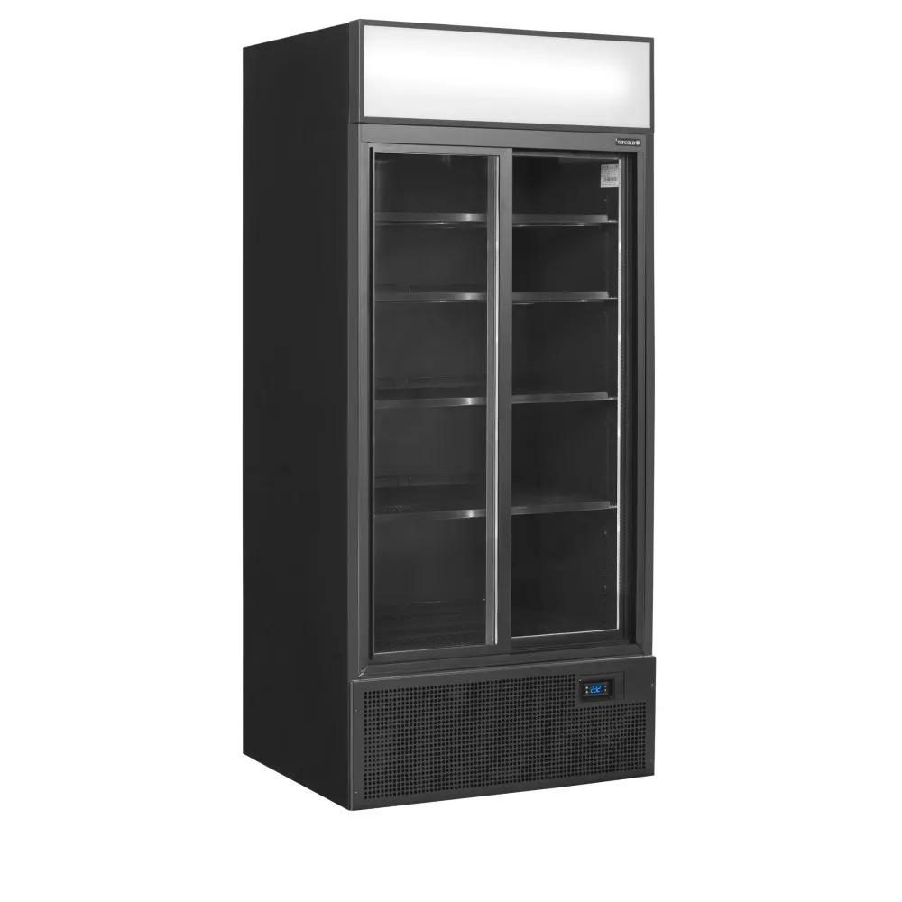 Premium Black Glass Display Fridge FSC891H