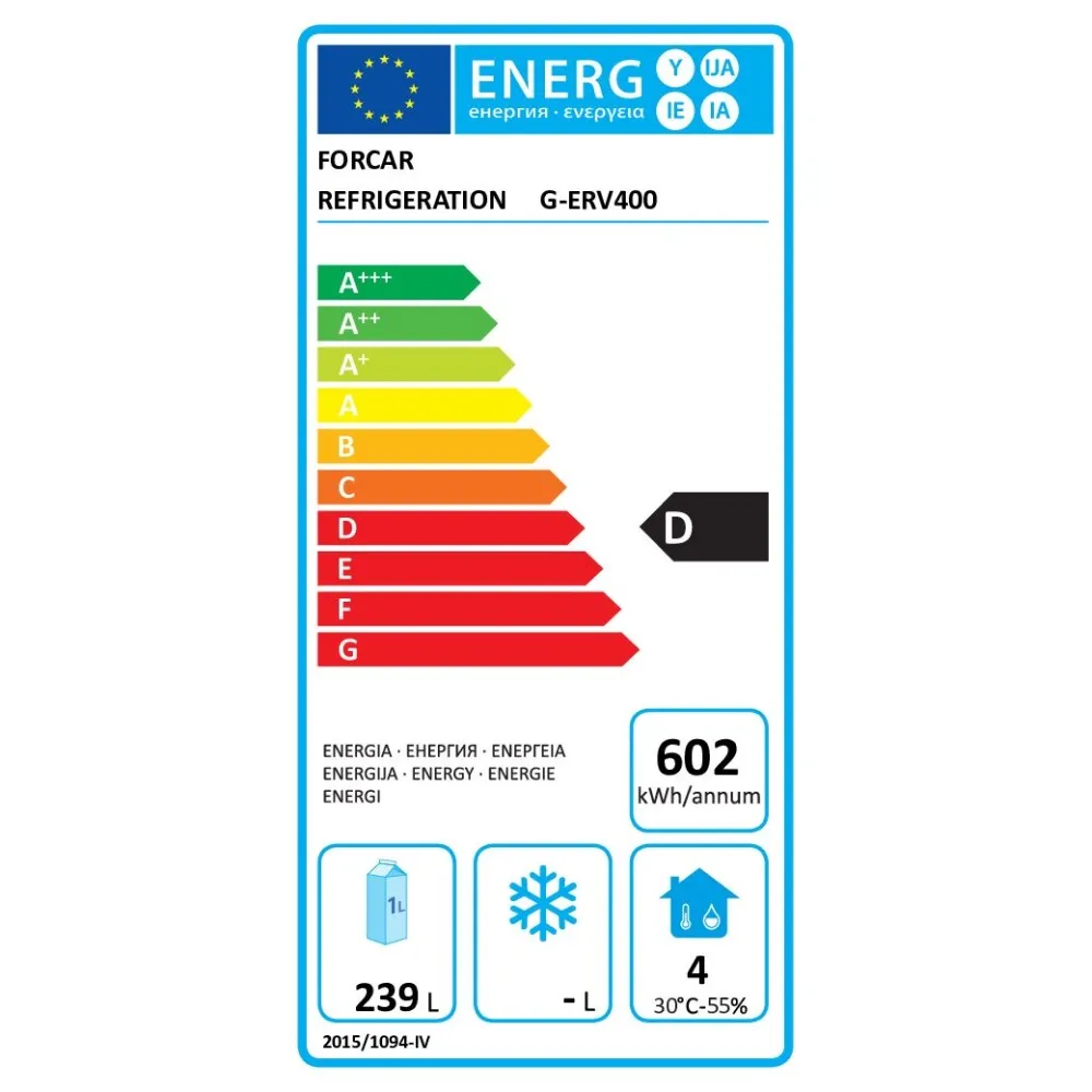 Ventilējams ledusskapis Eco Line balts G-ERV400