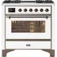 Cuisinière Ilve 90 cm avec Feux Gaz et Induction