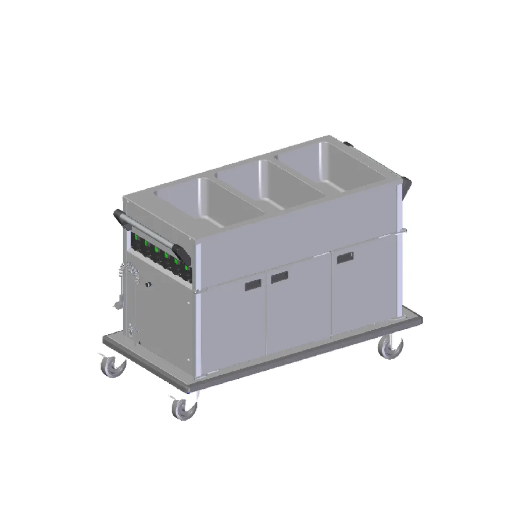 Triple Section Heated Food Trolley