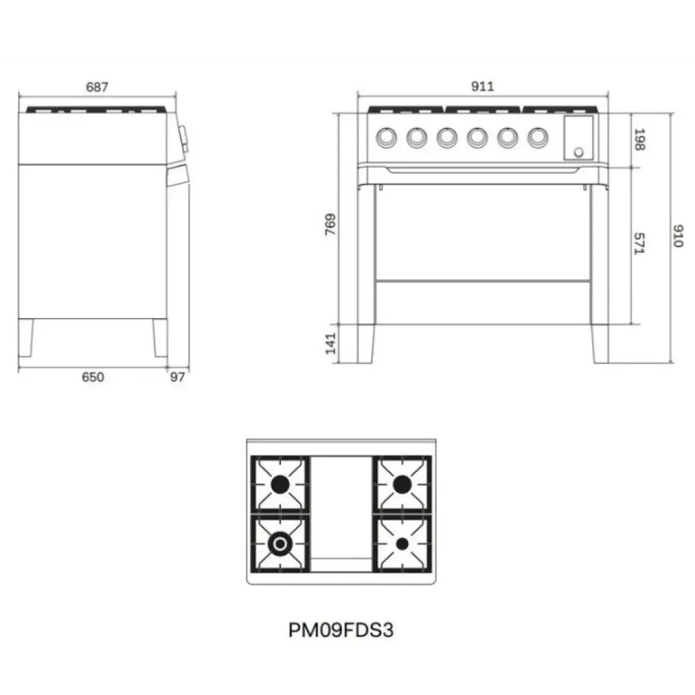 ILVE Panoramagic PM09FDS3 90cm Range Cooker