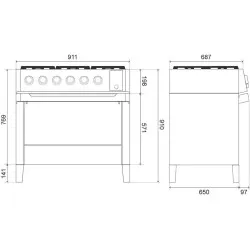 Plīts ar cepeškrāsni Panoramagic PMI09S3 indukcijas