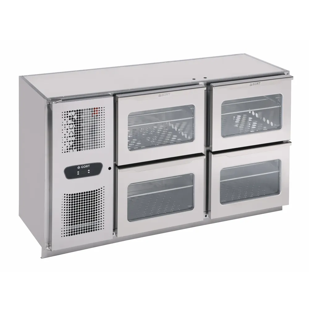 Stainless Steel Beverage Cooler with Glass Drawers - 158L