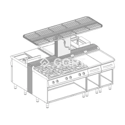 Köögitarvikute üleriiulite süsteem 1200 x 700 mm