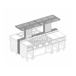 Köögitarvikute üleriiulite süsteem 2400 x 700 mm