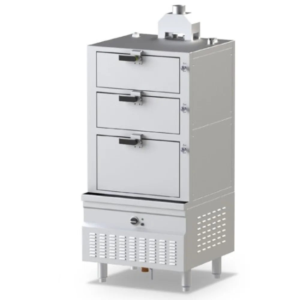 Three-Chamber Gas Steam Cooking Pan
