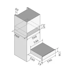 Įmontuotas šildomas stalčius, juodas blizgus nerūdijantis plienas, 60 cm, 40-80°C Ilve 615GWDPP