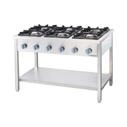 Gāzes plīts ar 6 degļiem 1200 32,5 kW