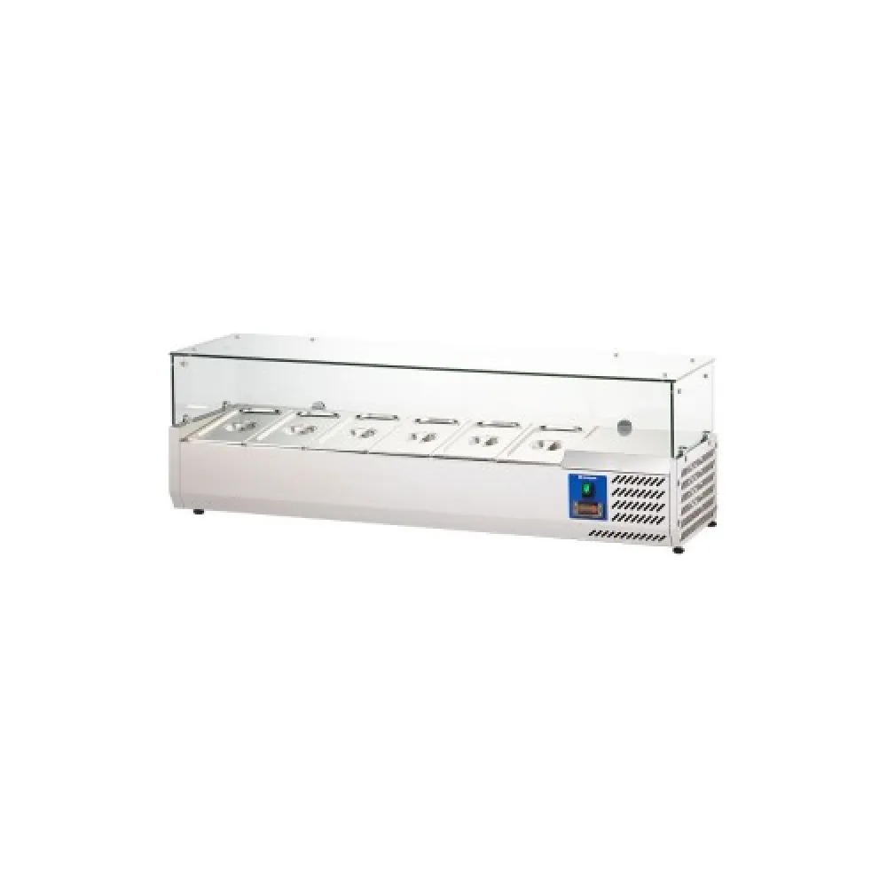 Šaldymo vitrina 1400 mm 6 x GN1/4 - Prašmatni ir efektyvi
