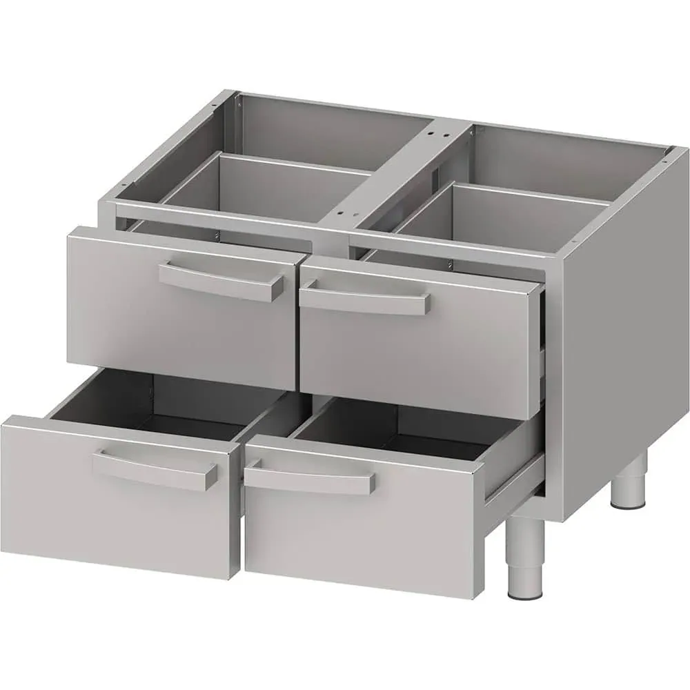 Versatile Stainless Steel Storage Base with Drawers