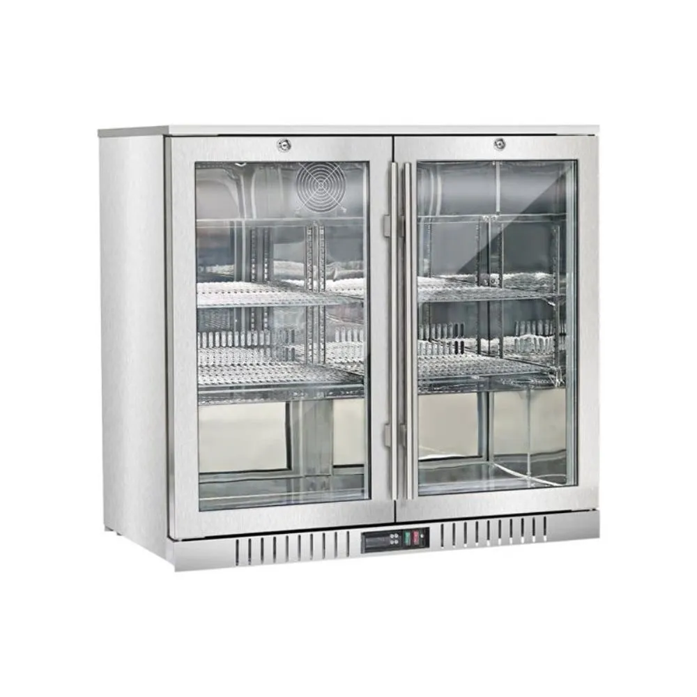 Frigo-vitrine 198L avec serrure et éclairage LED