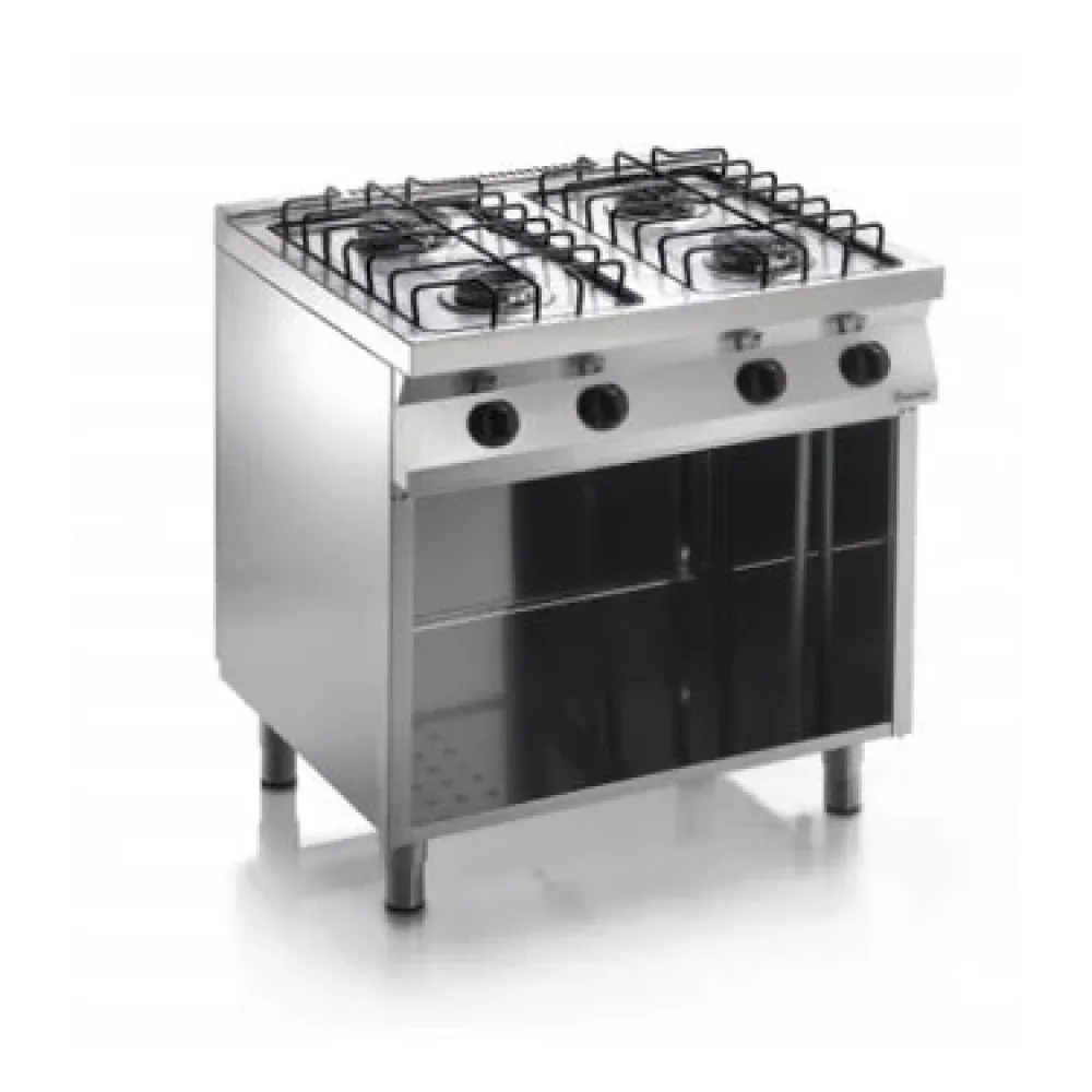 High-Efficiency Gas Stove with Neutral Storage Cabinet