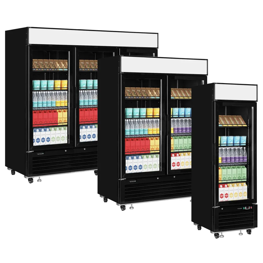 Commercial 1436L Showcase Freezer with 3 Doors