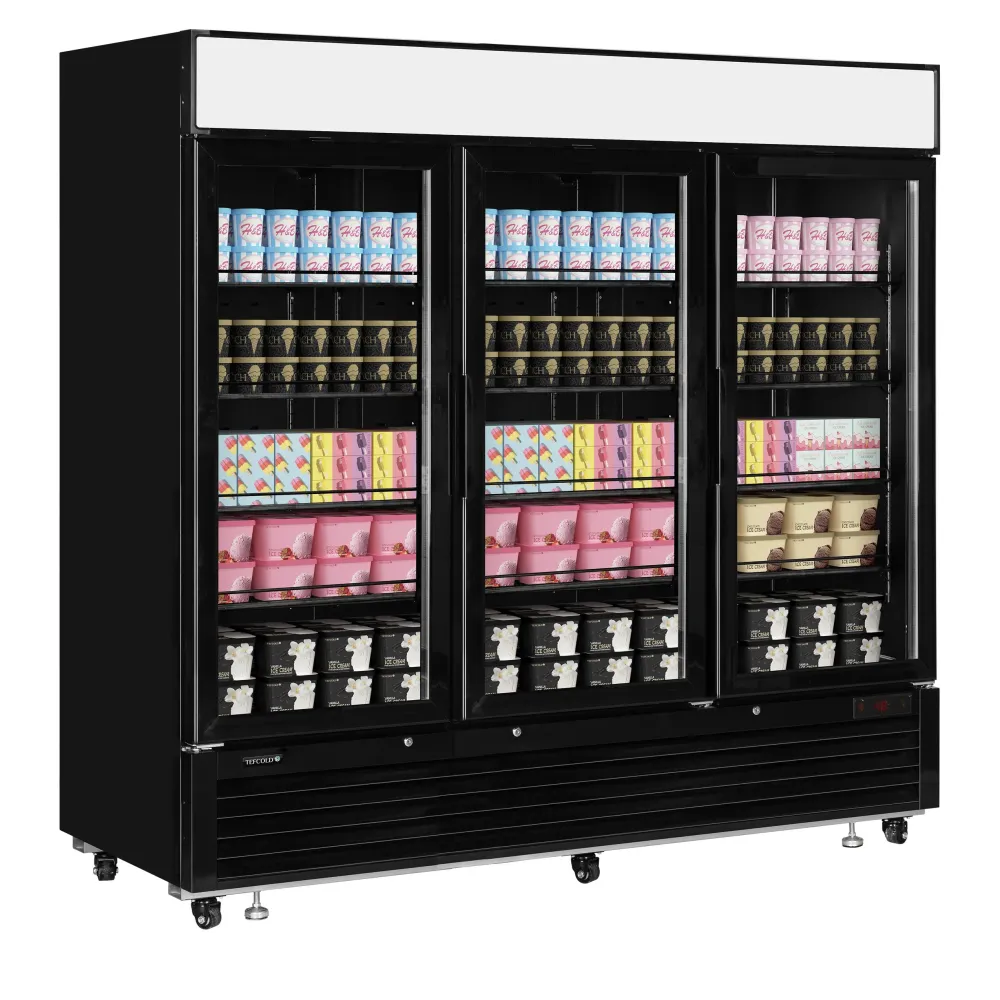 Commercial 1436L Showcase Freezer with 3 Doors
