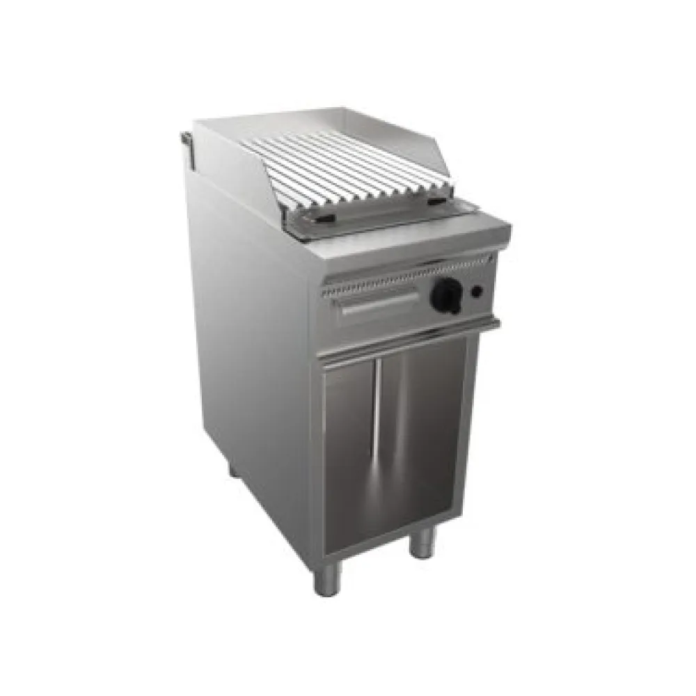 Gourmet Gas Lava Stone Grill with Neutral Cabinet Design