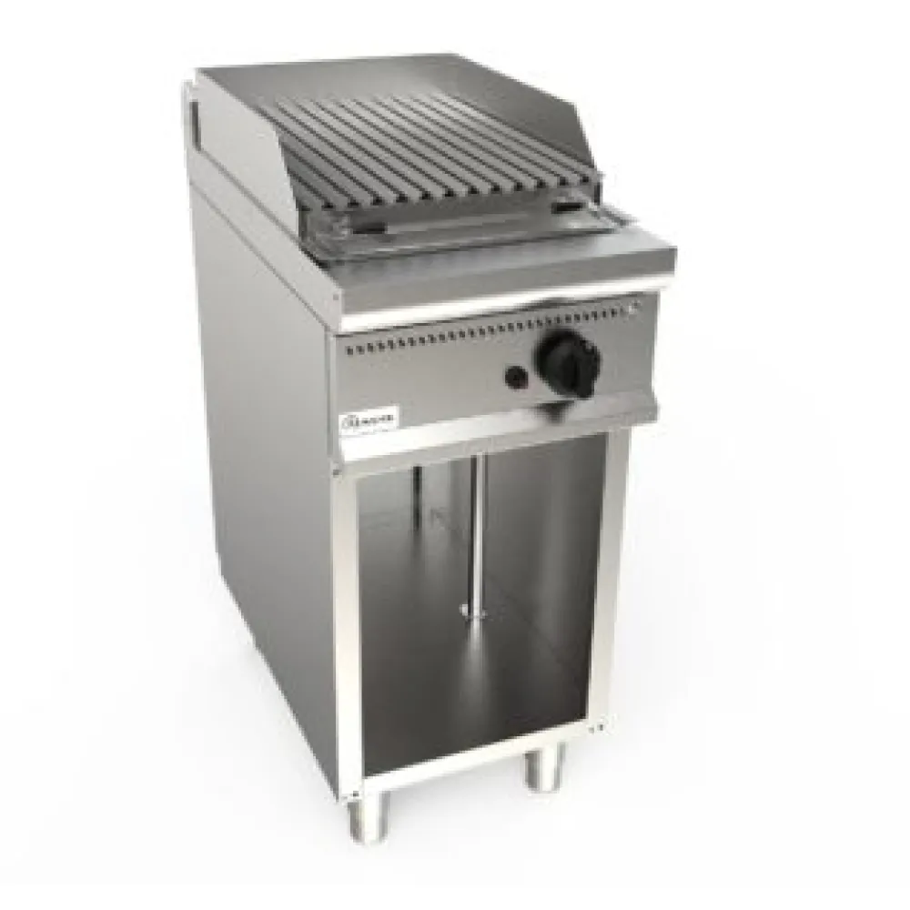 Lava Stone Ribbed Grill with Elegant Cabinet Design