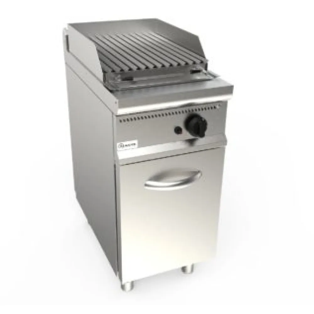 Expert Lavastone Ribbed Griddle with Cabinet Storage