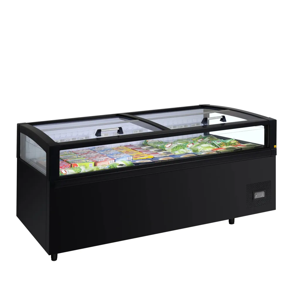Elegantā Saldētava-Ledusskapis Vitrīna 613L Melna