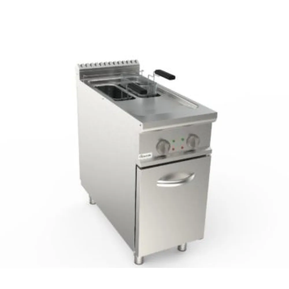 Komercinė elektrinė gruzdintuvė LADYQ 900 (8+8L) su spintele