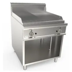 Рифленый-гладкий газовый гриль с нейтральный шкафом LADYQ 900 LQ/FTG4BAMC