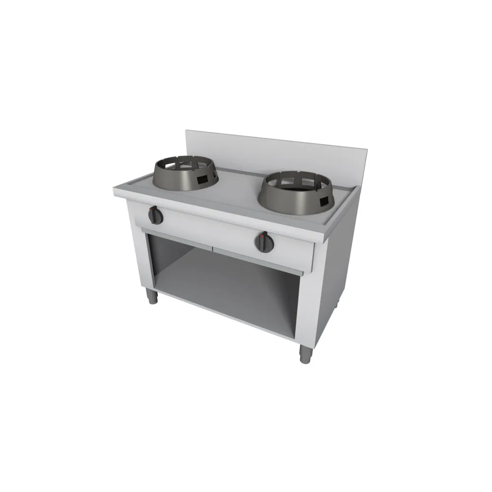 Versatile Wok Gas Cooker with High-Capacity Stainless Steel Cabinet - 1000x700mm