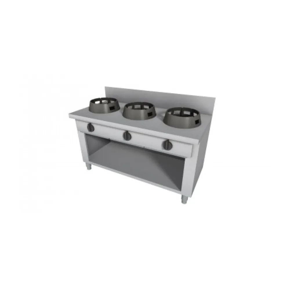 Heavy-Duty Wok Cooking Station with Stainless Steel Finish