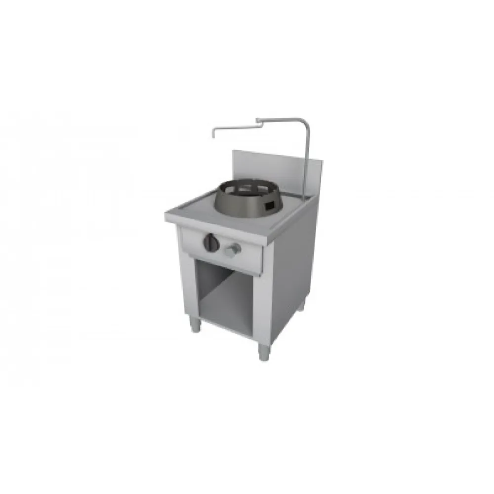 Versatile Gas Wok Cooker with Stainless Steel Cabinet 600x700mm