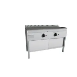 Electric smooth fry-top with sliding doors FRY-TOP FTSPS/126EK.BC