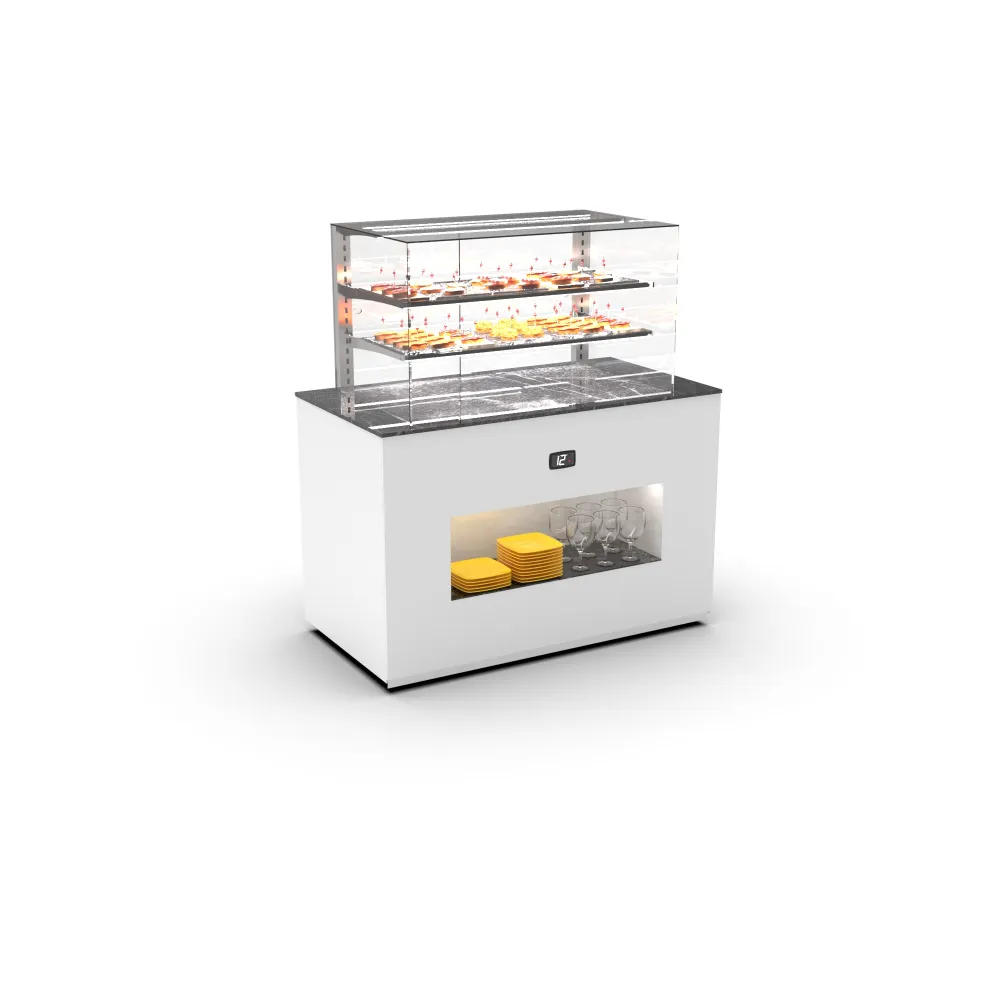 Sleek Buffet Display with Modern LED Lighting