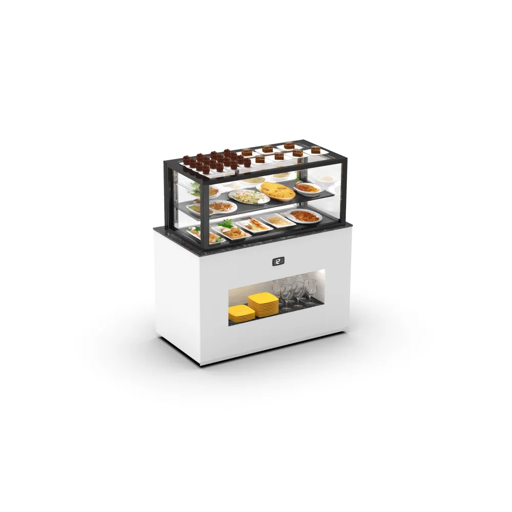 Modernā apsildāmā bufete ar vitrīnu BUF120-50C