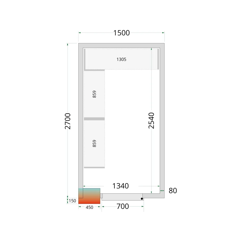 Külmkambri paneelid 1500 / 2700 / 2200 mm, 80 mm - Innovatiivne lahendus