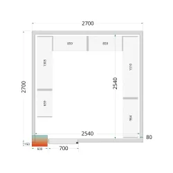 Aukstumkameras paneļi NF 2700 / 2700 / 2120 mm, 80 mm