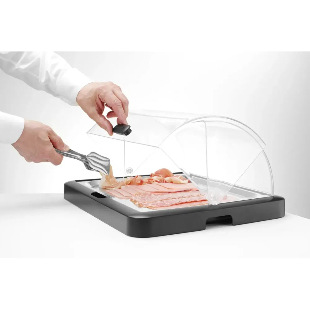 Juodas šaldomas marmitas su roll-top dangčiu