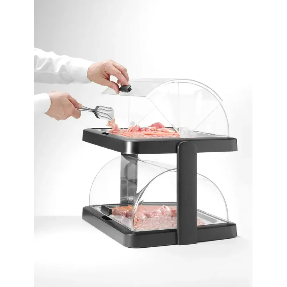 Juodas marmitas su dvigubu dangčiu 480×355×(H)480 mm