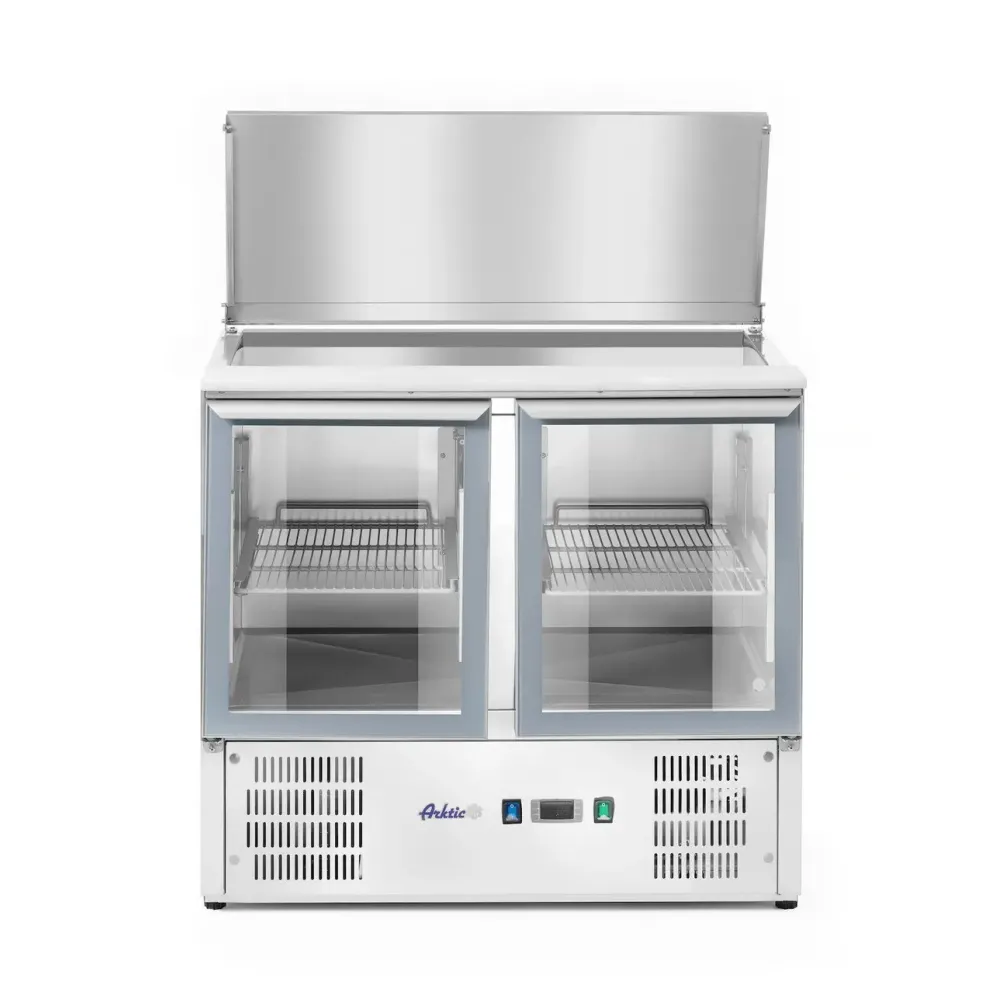 2 durų aukšta vitrina su pakeliamu dangčiu