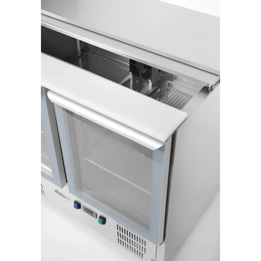 2 durų aukšta vitrina su pakeliamu dangčiu