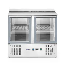 2 durų aukšta vitrina su pakeliamu dangčiu