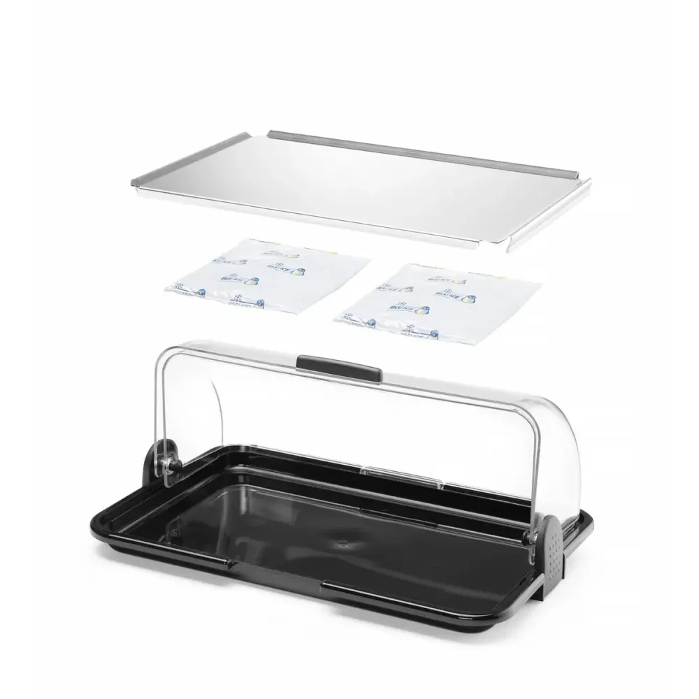 Maža „rolltop“ tipo vitrina su dviem funkcijomis