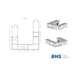 U formos baro stalas 3350x3360x900 mm