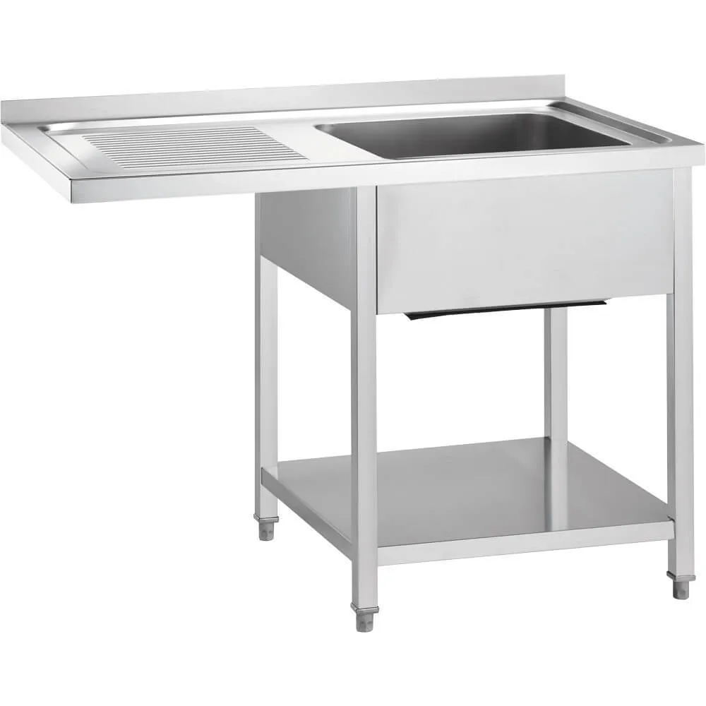 Stalas su vienkampe kriaukle ir uždengiamu paviršiumi (L) 1000 / (W) 700