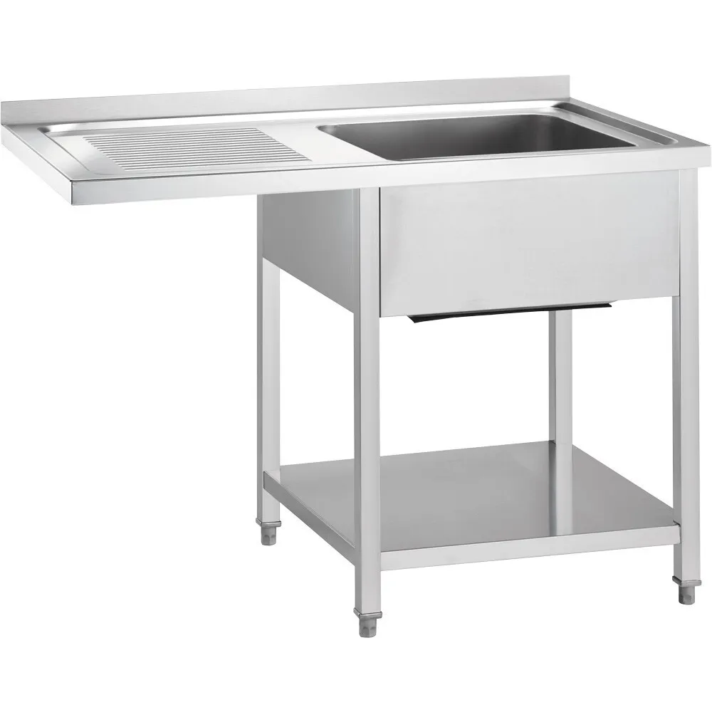 Stalas su vienkamerine kriaukle (P) ir vieta šaldytuvui arba indaplovei (L) 1200/ (W) 700