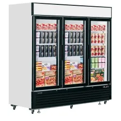 Šaldymo vitrina 1436 l, 3 varstomos durys, balta